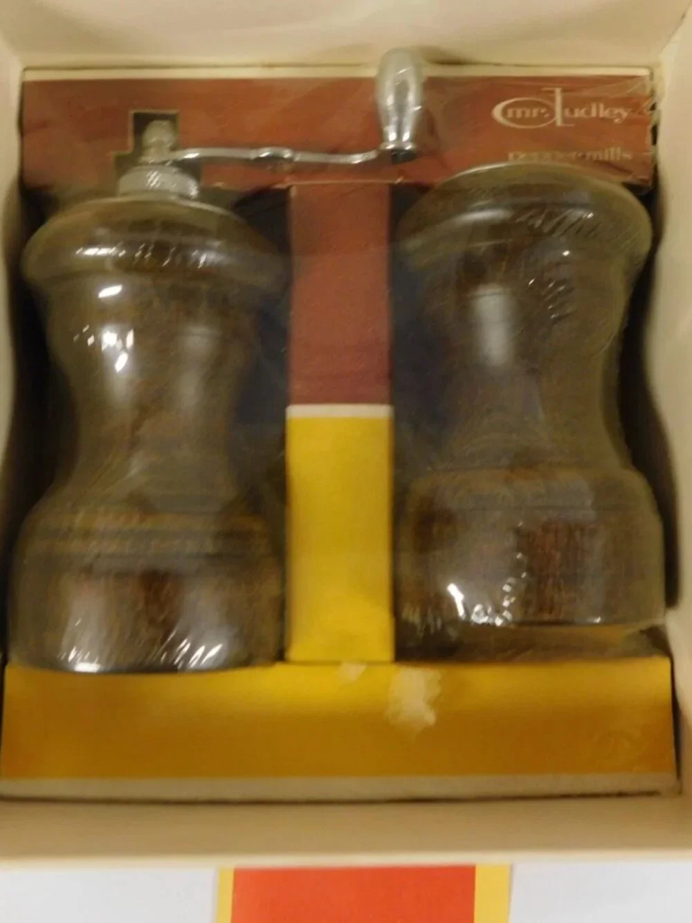 Vintage Wooden Mr Dudley Peppermills Salt Shaker & Peppermill USA Made